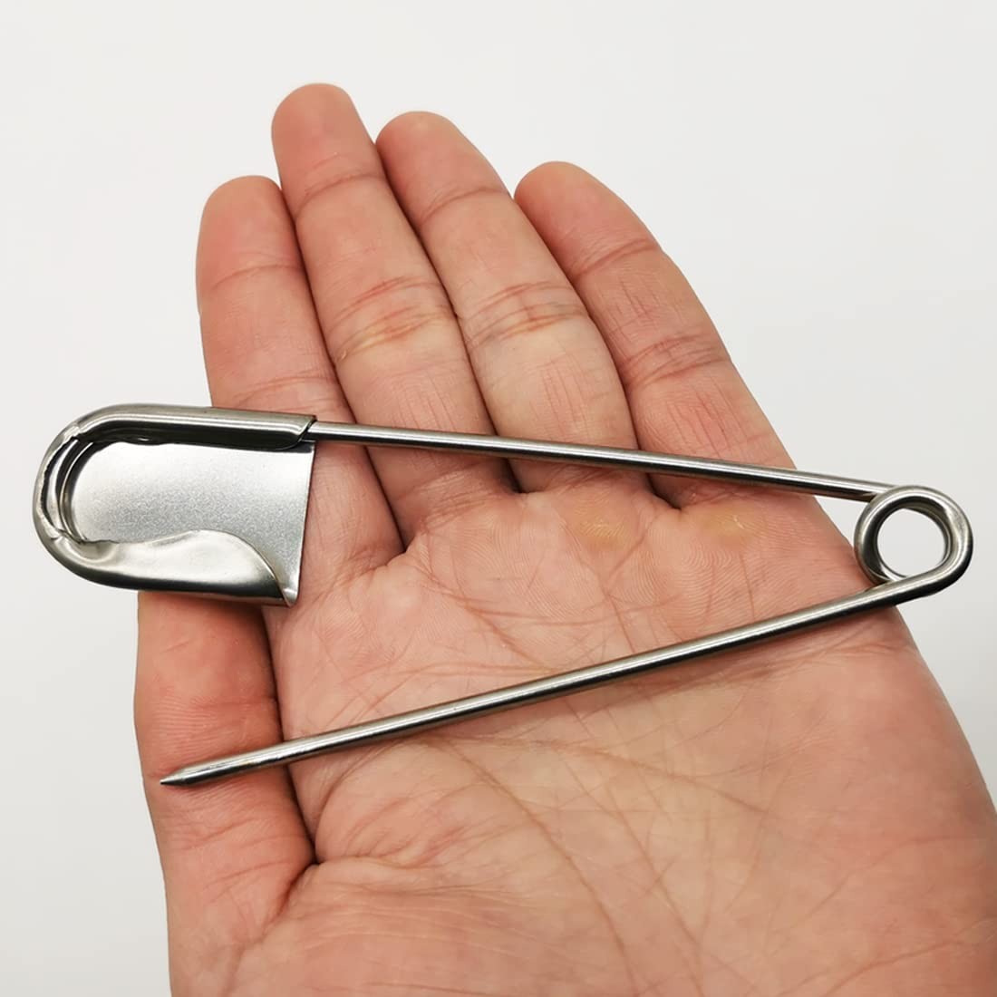 5 PCS of 5 Inch Heavy Duty Jumbo Stainless Steel Safety Pins Silver