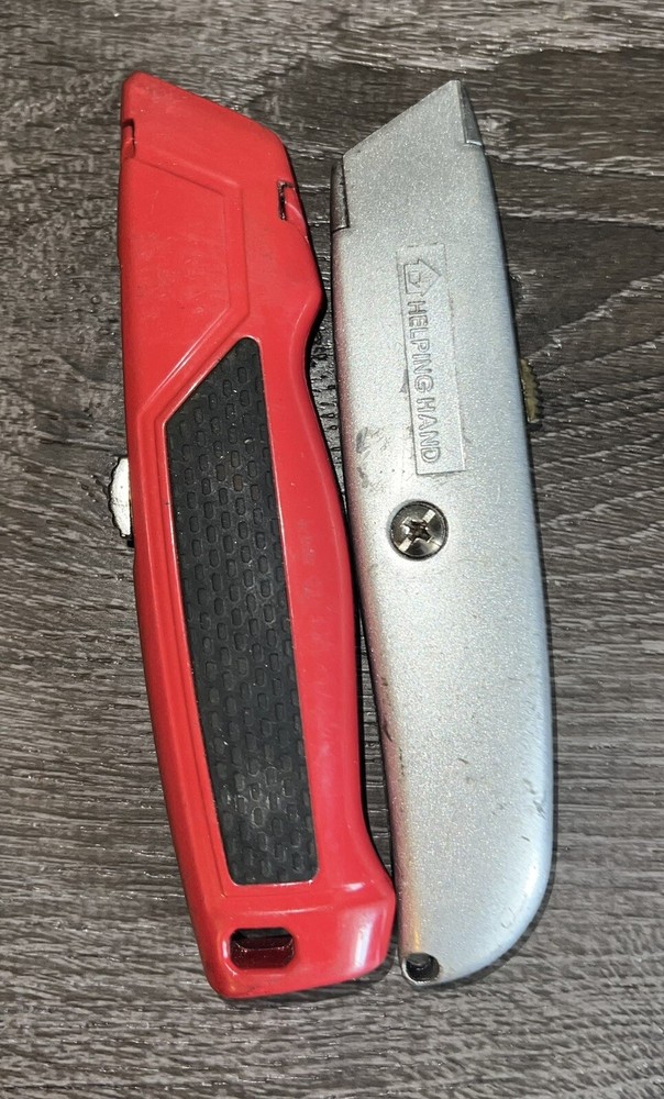 2 Pack Different Color Industrial Box Cutters Hyper Tough Helping Hand Tools
