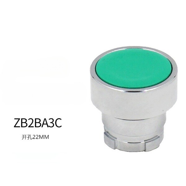 For ZB2BA3C Non-illuminated Flat Pushbutton Head Green Spring Return 22.5mm