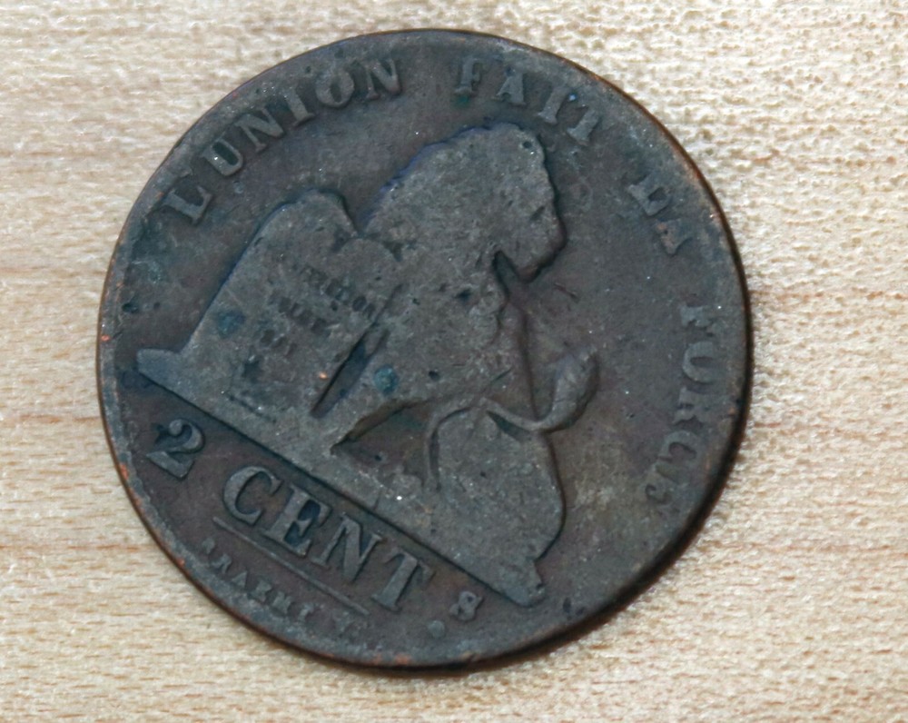 1863 Belgium 2 Centimes