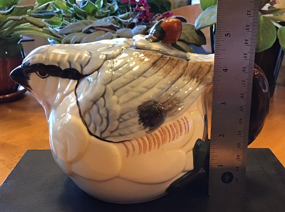 HTF Meridian Ceramic Nuthatch Bird teapot & lid