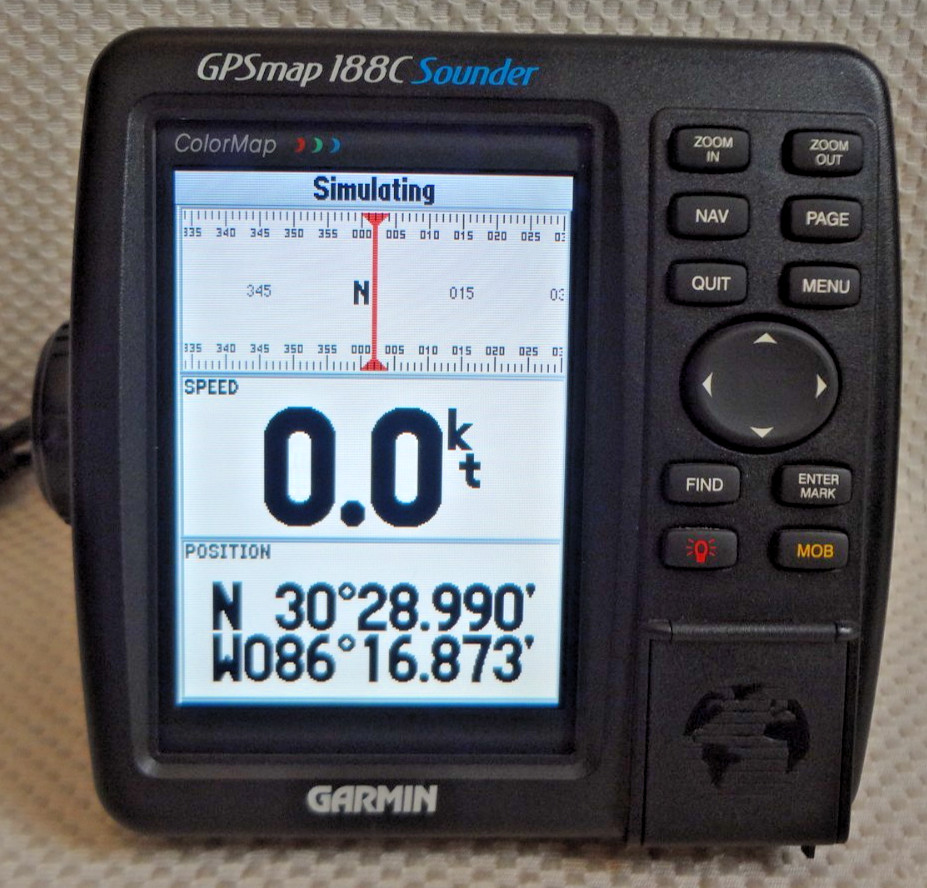 GARMIN GPSMAP 188C SOUNDER CHART PLOTTER FISHFINDER GPS w/ POWER KNOBS COVER