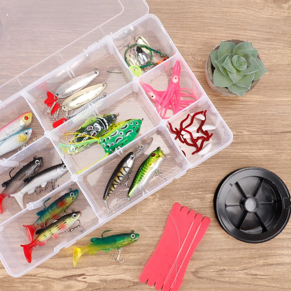 3 Pack 15 Grids Large Plastic Storage Organizer Box,15 Compartments with