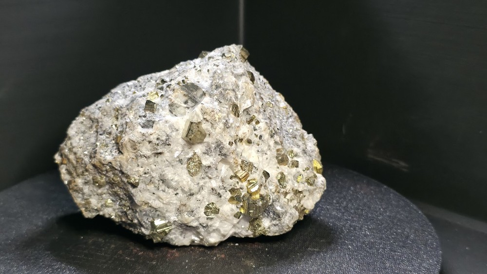 UV Reactive Pyrite On Calcite Specimen