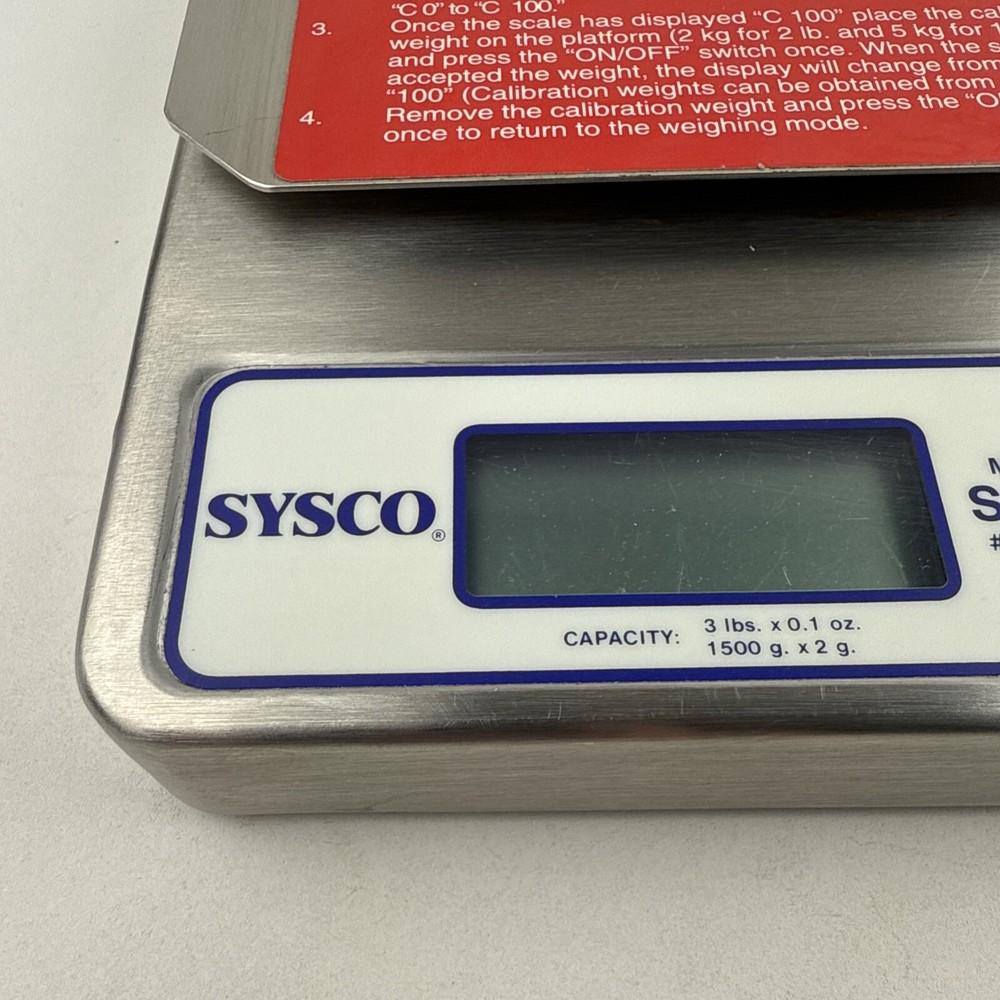 SYSCO Stainless Scale SDS-2 Model 5637491 3 lb Scale WORKING