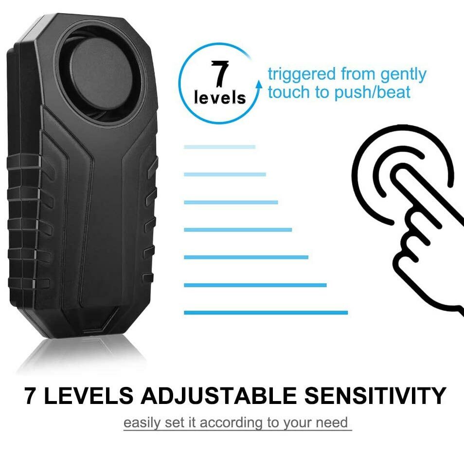 Keyless Alarm 7 Sensitivity Adjust Window Door Extra Security Vibration Trigger