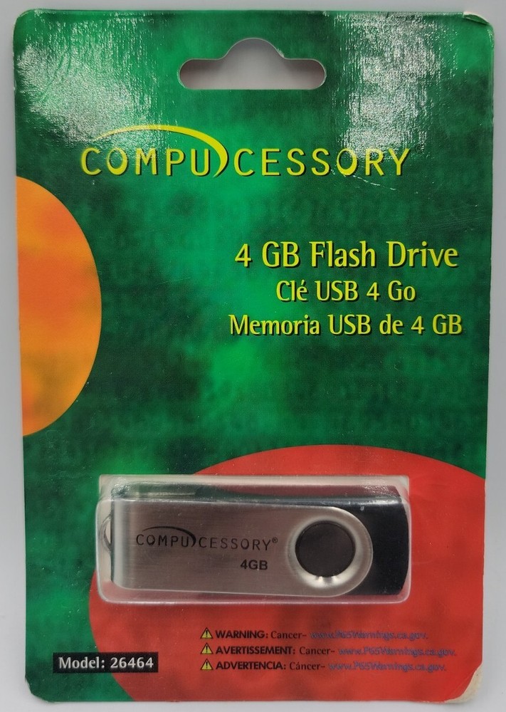 Compucessory CCS26464 4GB USB Flash Drive. New
