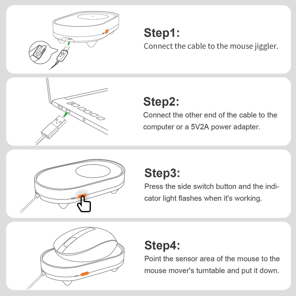 Mouse Jiggler Mouse Mover Mouse Movement Simulator with ON/OFF Switch