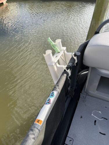 Fishing Rod Holder CLAMP2 Pontoon SeaDoo Switch ATV UTV Golf Cart Brush Rail