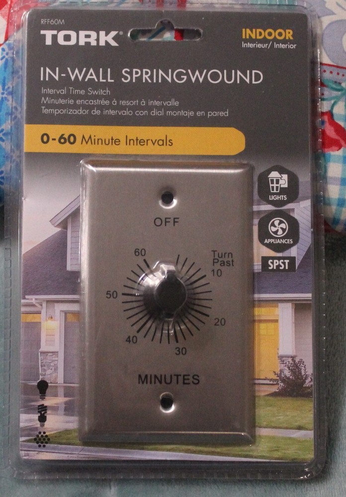 TORK RFF60M Indoor In-Wall Spring Wound Interval Timer Switch - NEW