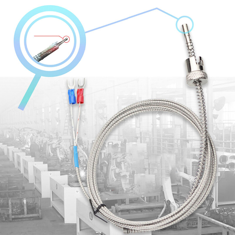 M12 Threaded K-type Thermocouple Temperature Sensor Probe Snap Fit 1M-5M Cable
