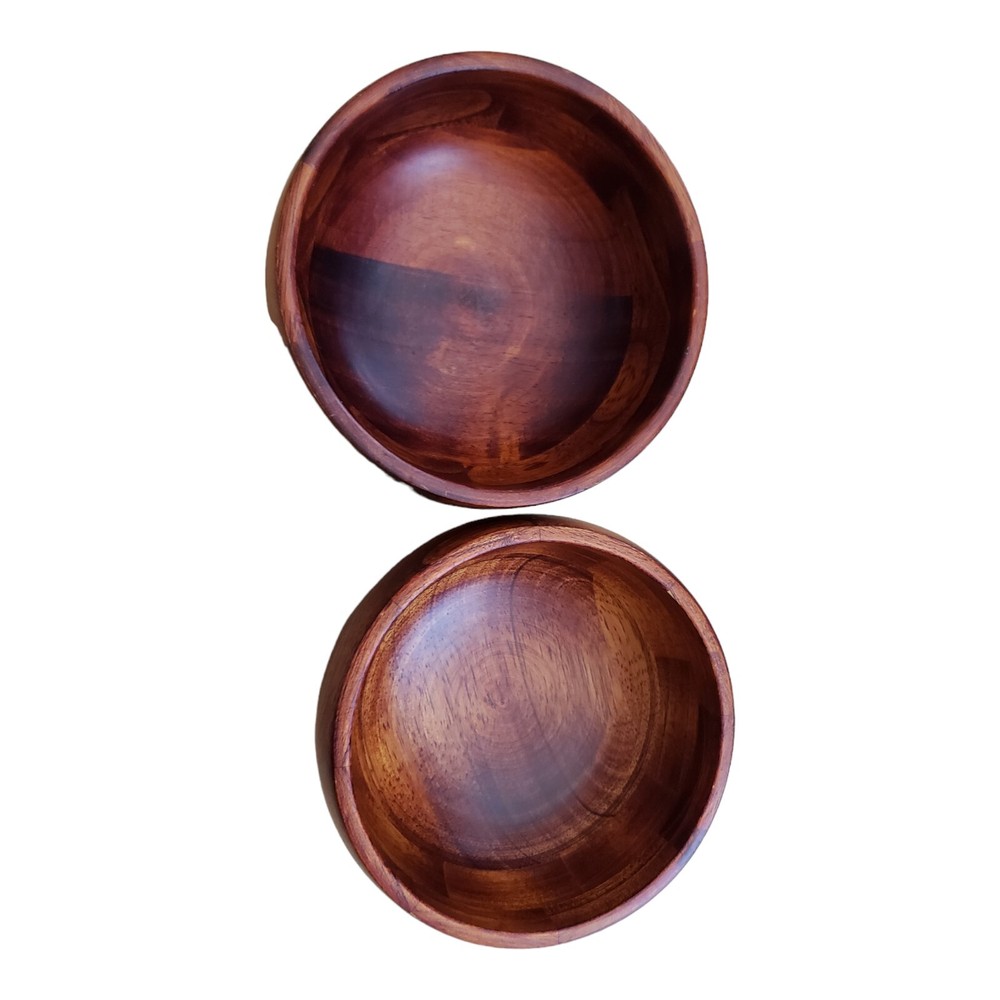 2 solid wood bowls