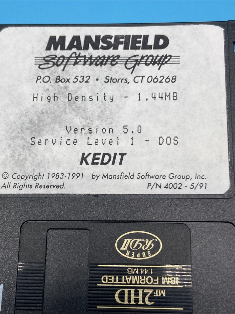 Vintage KEDIT Version 5.0 DOS Text Editor 3.5" Floppy Disk - Untested