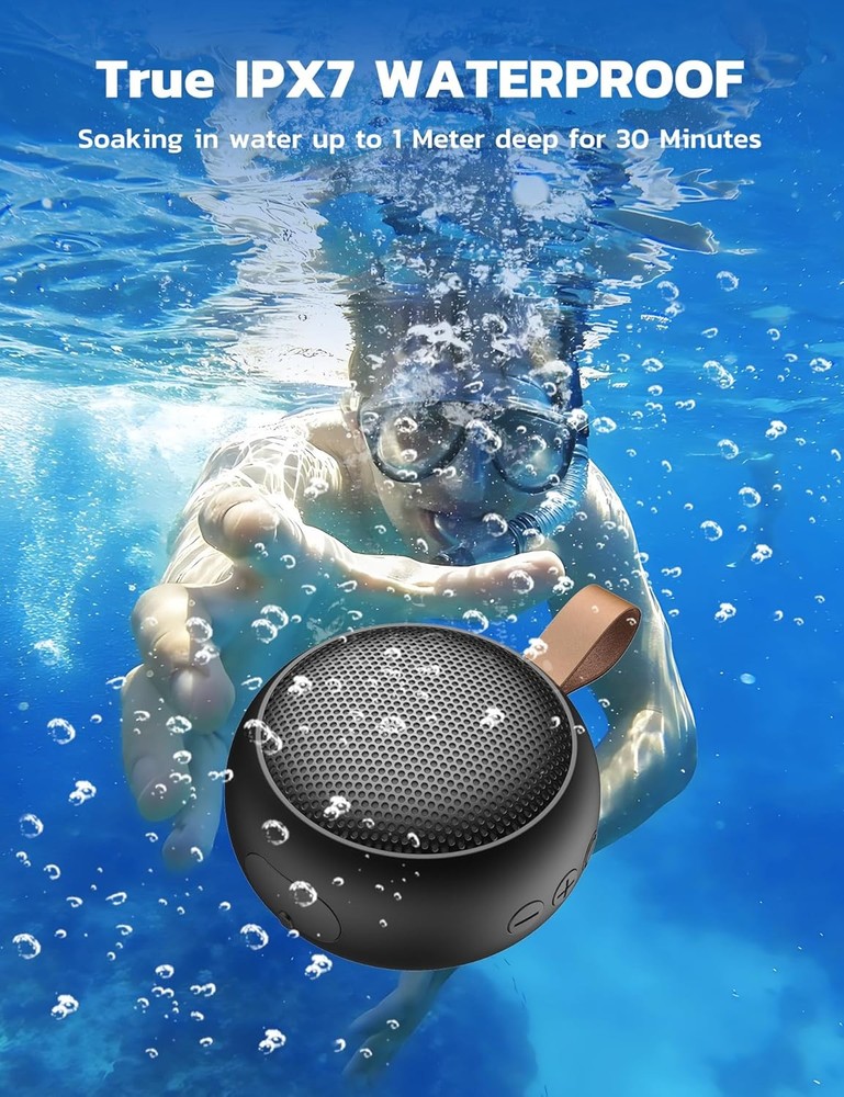 Bluetooth Speaker, IPX7 Waterproof Small Shower Speaker Wireless Bluetooth with