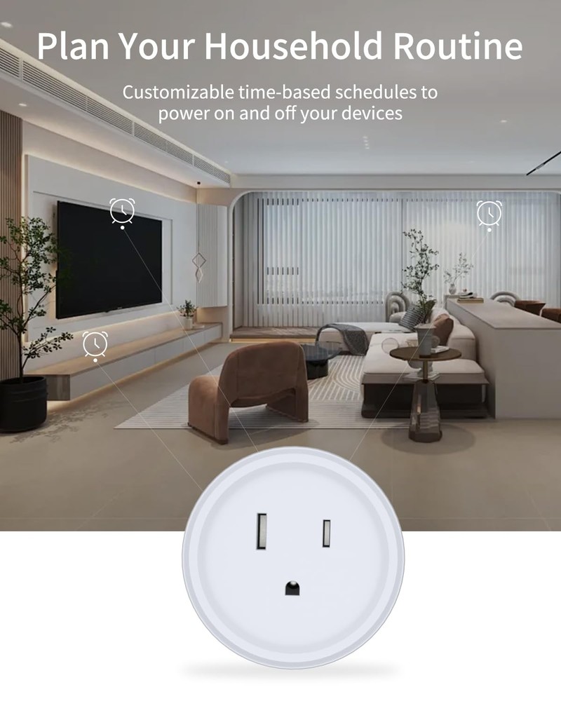 2 Pack Smart Mini Plug WiFi Outlet with Timer and Remote Control