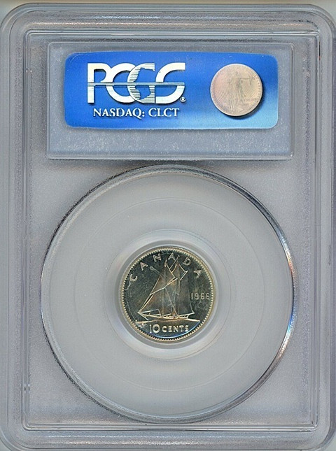 1966 Canada ten cents PCGS PL66