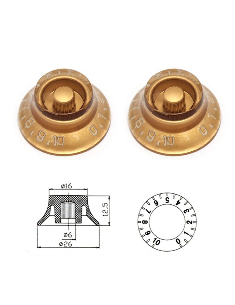 Metallor Electric Guitar Top Hat Knobs Speed Volume Tone Control Knobs Compat...