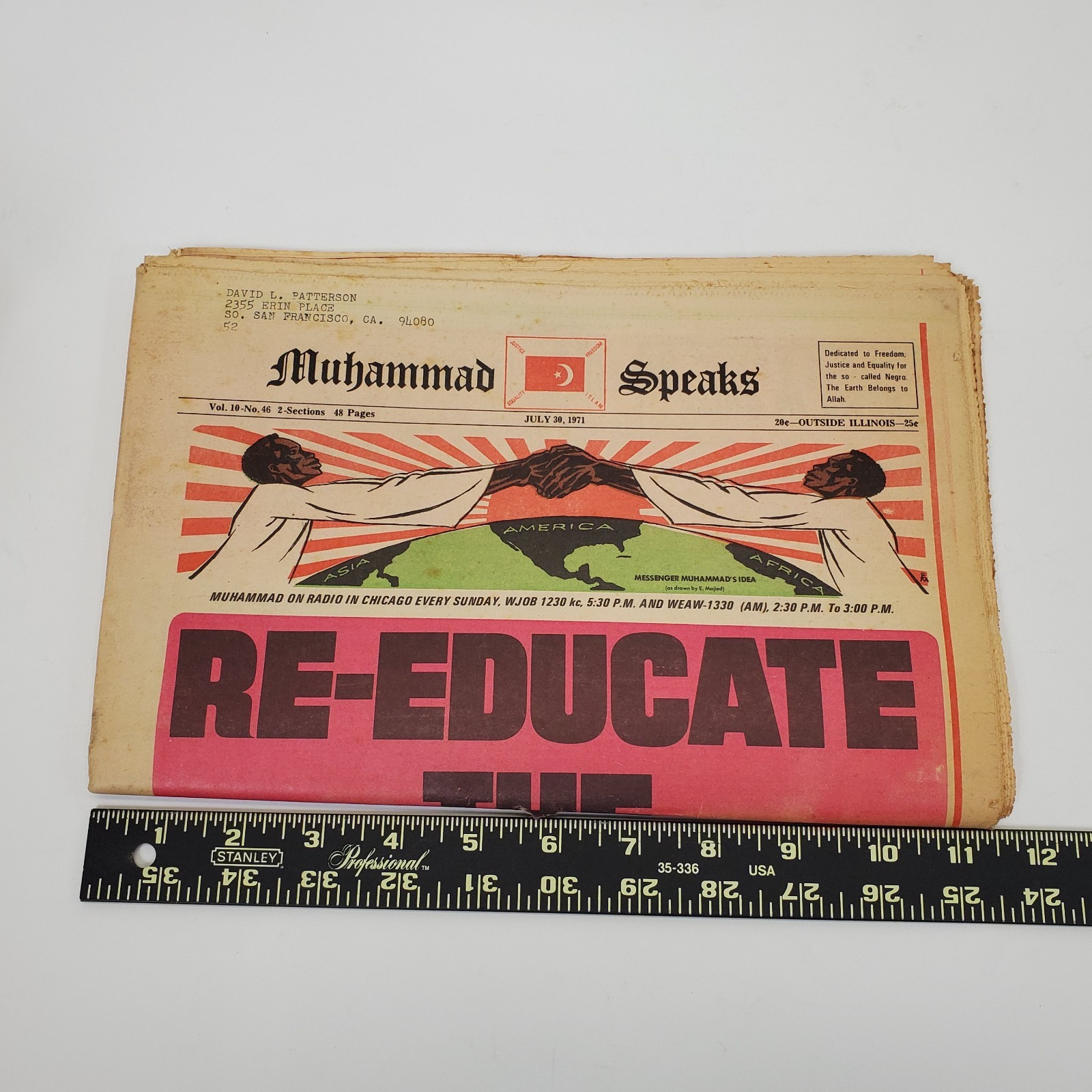 Muhammad Speaks Newspaper July 30 1971 Nation of Islam Black History VTG