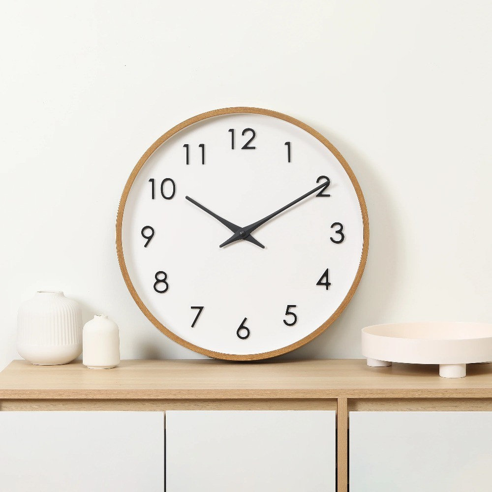 20" Quartz Modern Indoor Wall Clock, Easy Installation