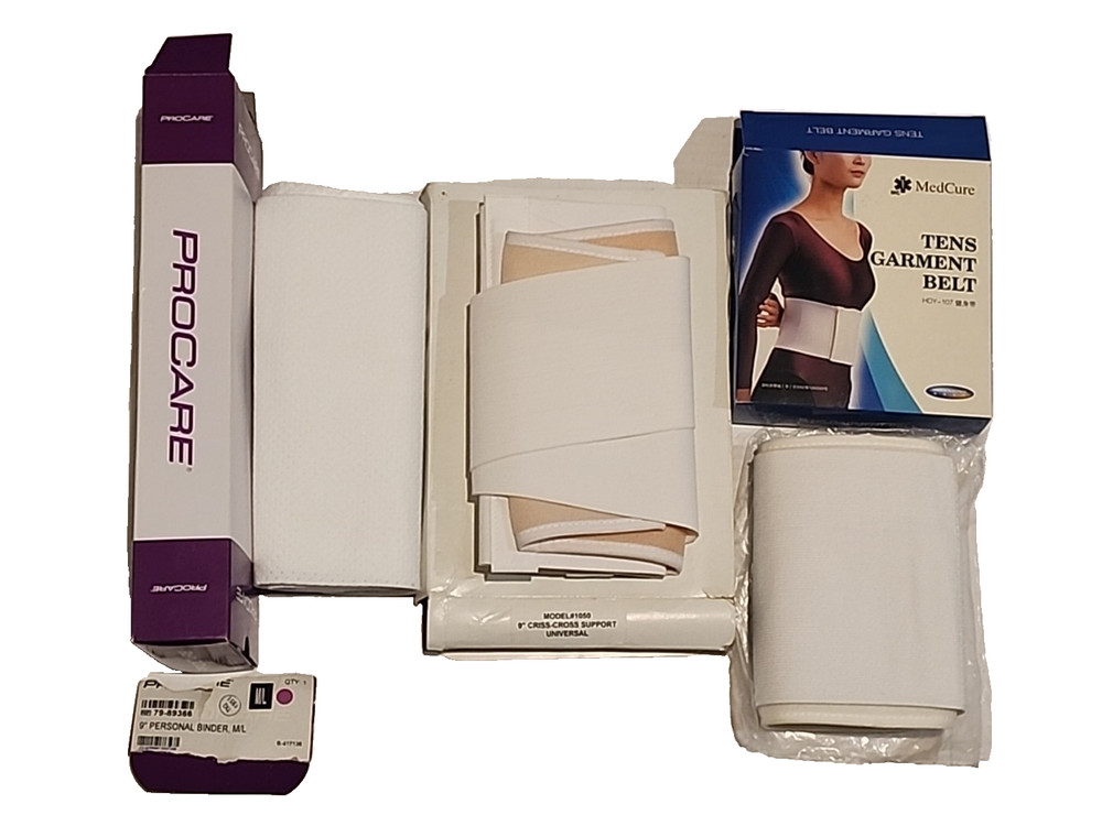 new 3 pack abdominal belt 9" 6"  compression binder lower back pain support wrap