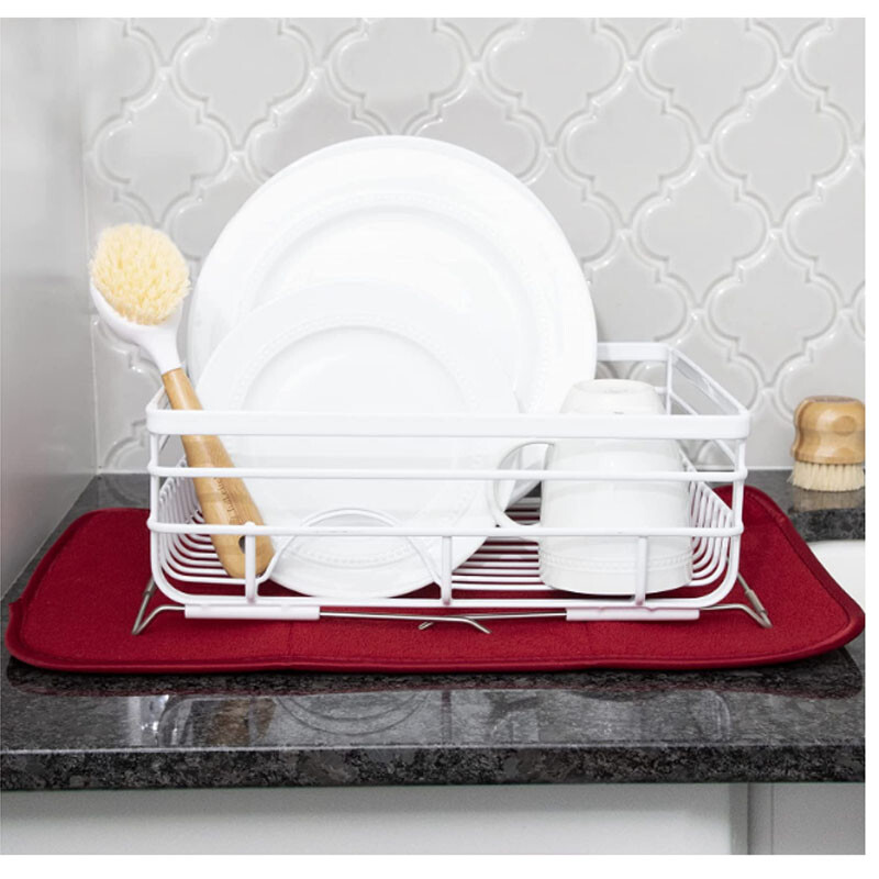 Dish Mat Drying Kitchen Mat 24" x 18" Reversible Microfiber Dish Drying Mat