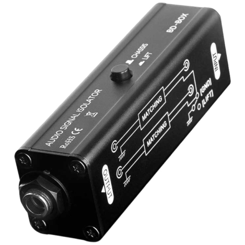 Professional 6.35mm Audios Ground Looping Noise Isolator Filter Metal