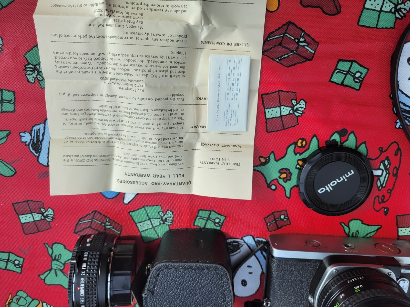 Vintage Minolta SR-T Camera with 2x lens and Vivitar 70-210mm lens