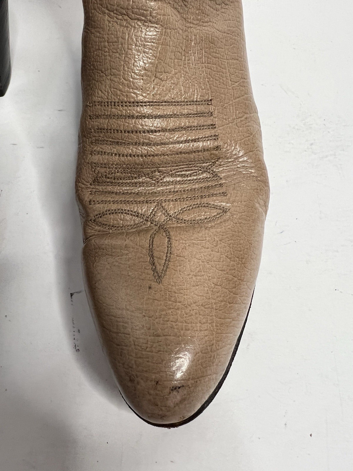 Panhandle Slim Vintage Tan Embroidered Cowboy Boots Size 7A