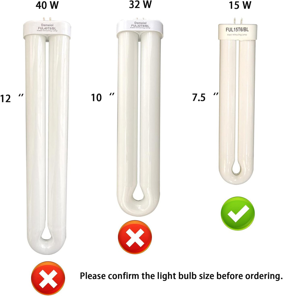 2 Pack FUL15W BL (BF-35) Fluorescent Black Light Bulb Replacement Compatible Flo