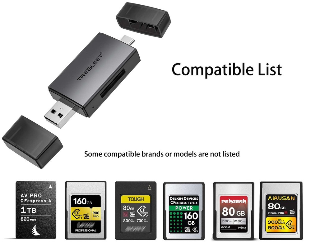 CFexpress Type A Card Reader, USB 3.2 Gen 2 10Gbps, USB A & C Port, Compatibl...