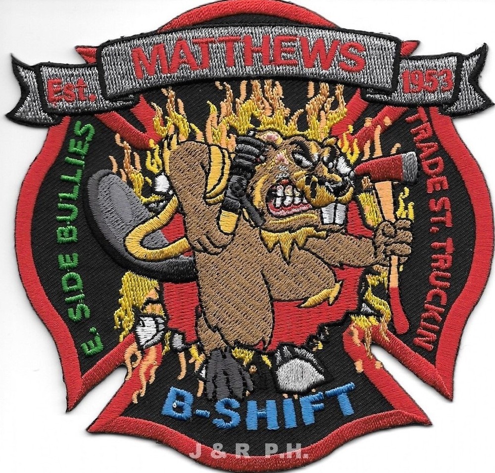 Matthews  "B-Shift", NC  "E. Side Bullies" (4.5" x 4.5" size) fire patch