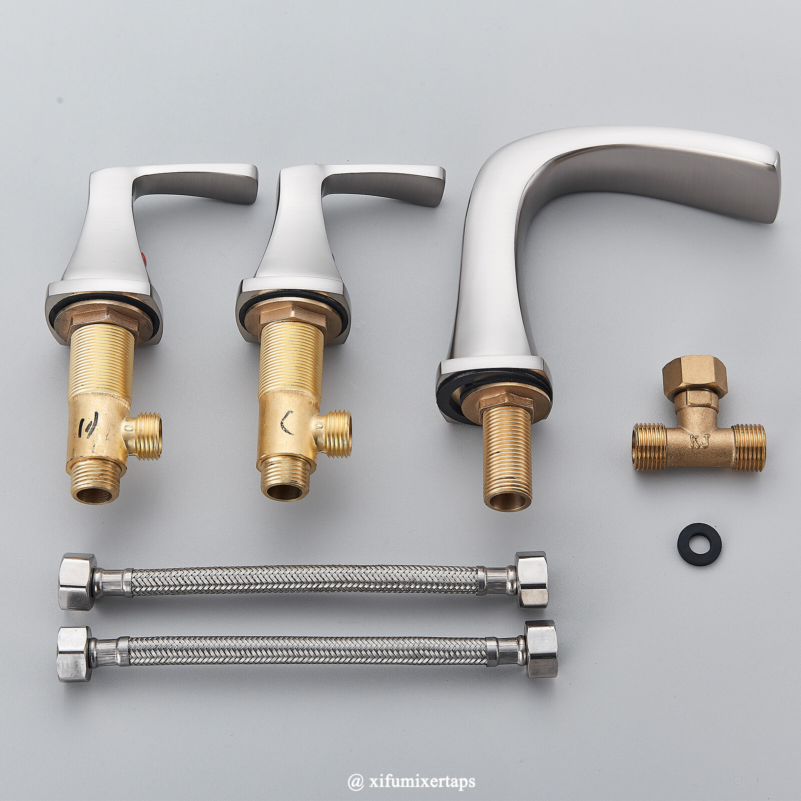 8” Widespread Waterfall Bathroom Sink Faucet 3 hole Vanity Mixer Brushed Nickel