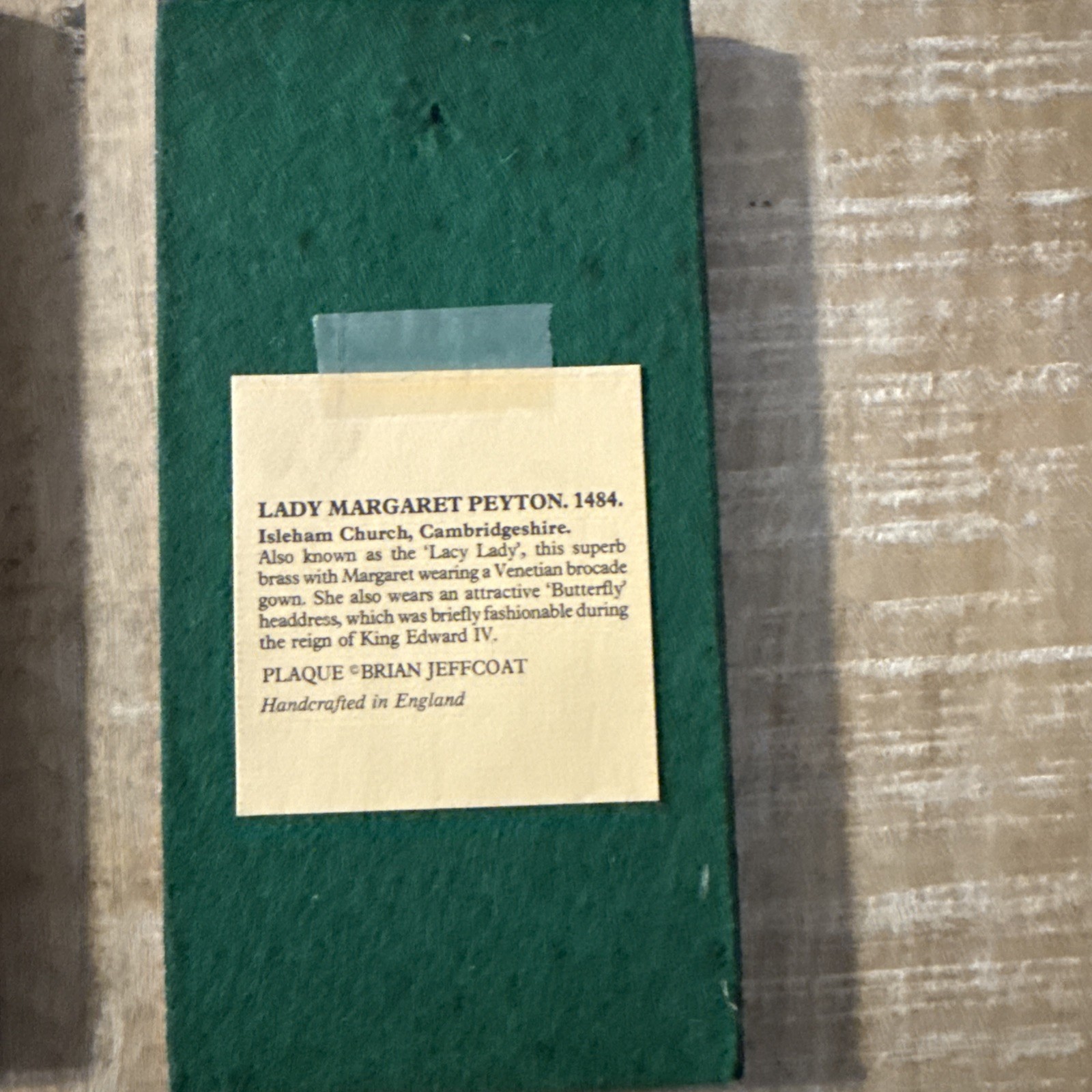 Facsimile Brass Rubbing Plaques — Edward, Black Prince And Mary Margaret Peyton