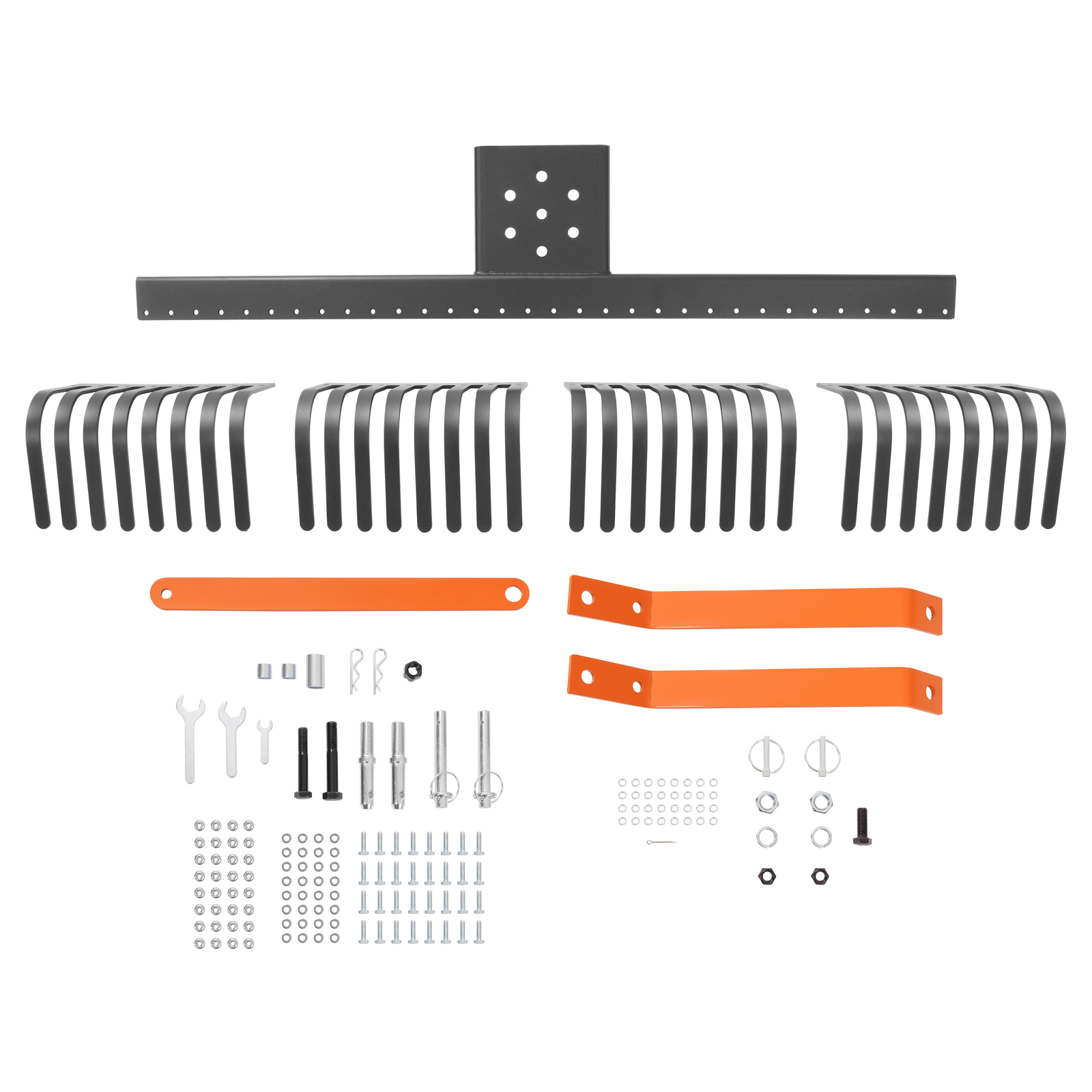 3-Point Landscape Rock Rake 60" Garden Tool For Cat 1 Tractor 360° Grass Comb