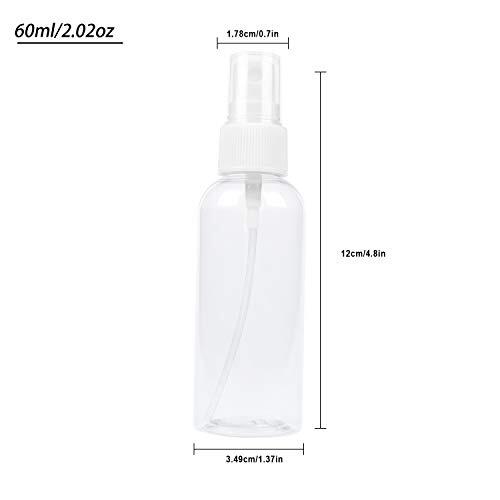TRENDBOX 12 Pack Empty Transparent Plastic Fine Mist Spray 12 Pack - 60 ml