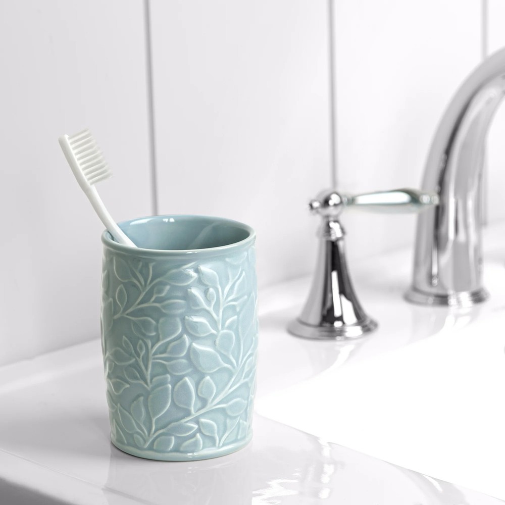 Floral Ceramic Toothbrush Holder