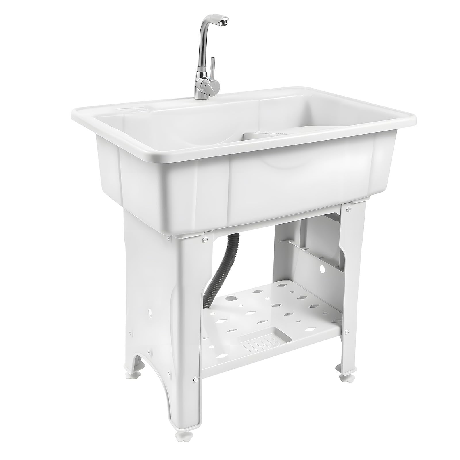 Utility Sink Laundry Tub with Faucet & Basement for Laundry Room Garage or Shop