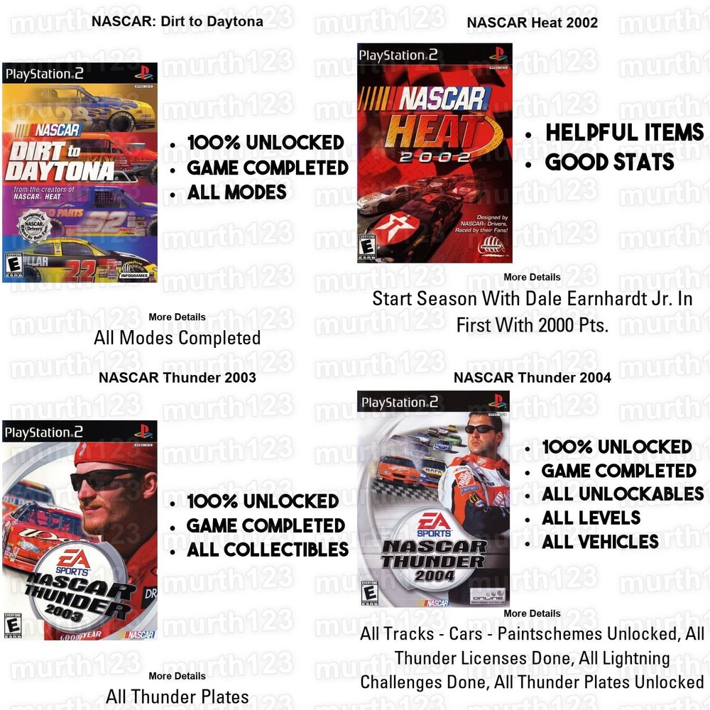 NASCAR Racing PS2 Save Files