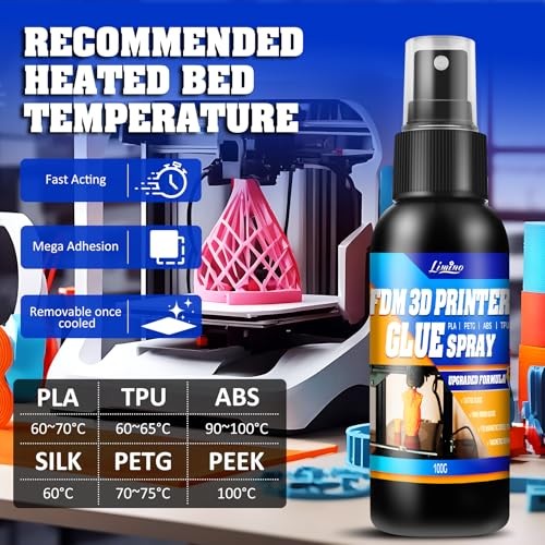3D Printer Adhesive - 3D Print Glue Spray (Improved Version), Prevents Warping