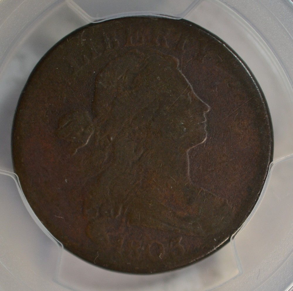 1803 Draped Bust large cent, PCGS VG08