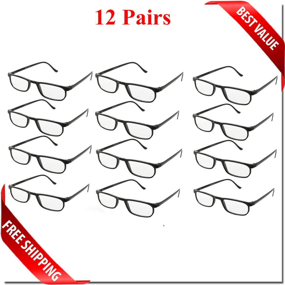 READING GLASSES LENS 2,4,8,12 PACK LOT CLASSIC READER UNISEX MEN WOMEN STYLE LOT