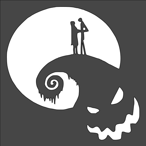 12"x12" Clear Plastic Stencil - Nightmare Before Christmas (SA96)