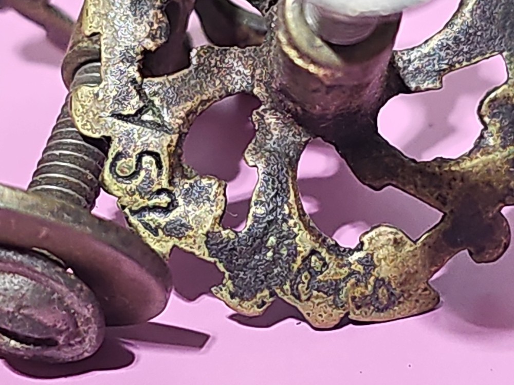 Beautiful Antique Victorian Era Brass Drawer Pulls, KB Co Knobs, Key Back Plates