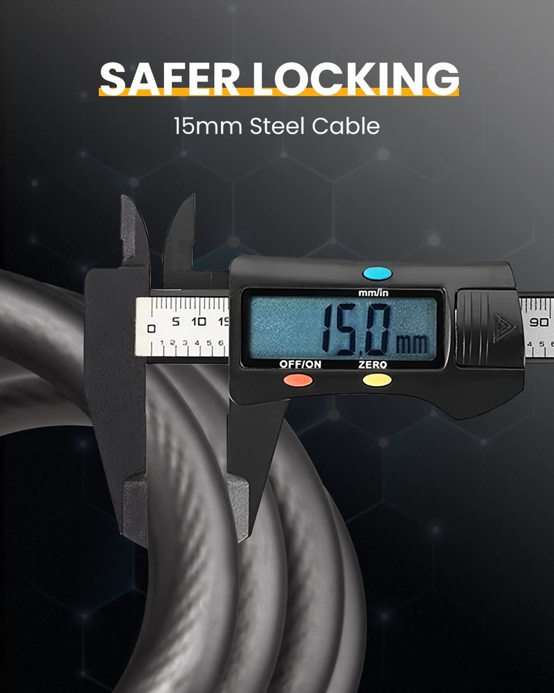 Bike Lock Cable with Combination,High Security 5-Digit Resettable Combination...