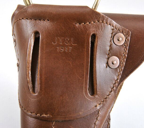 US WW1 M1916 Colt 1911 .45 Holster Marked JT&L 1917 Premium Drum Dyed Leather