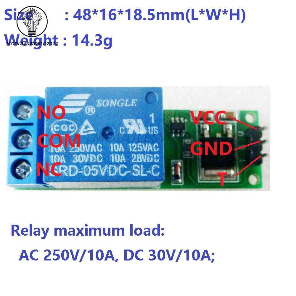 10PCS 6-24V Flip-Flop Latch Relay Bistable Self-Locking Low Pulse Trigger Module