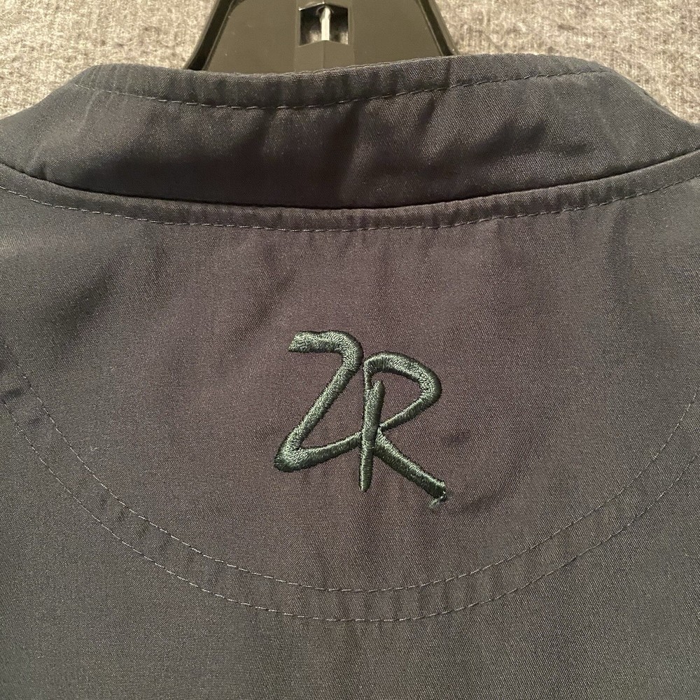 Zero Restriction Jacket Mens Medium Green Golf Snap Windbreaker Long Sleeve Logo