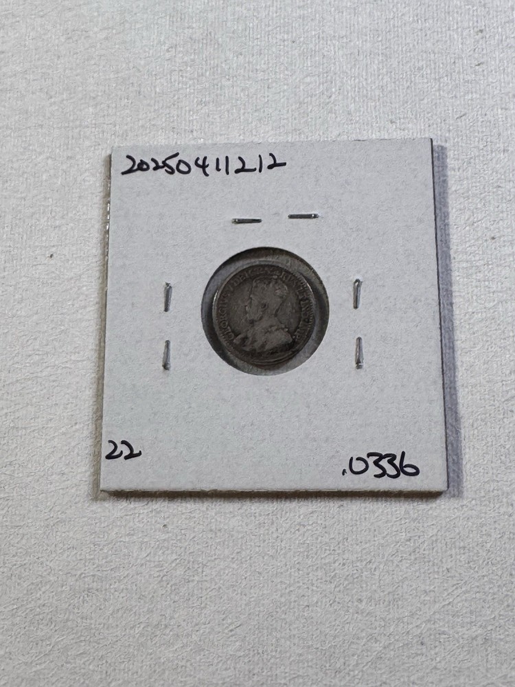 1912 Canada 5 Cents Silver Coin Cleaned