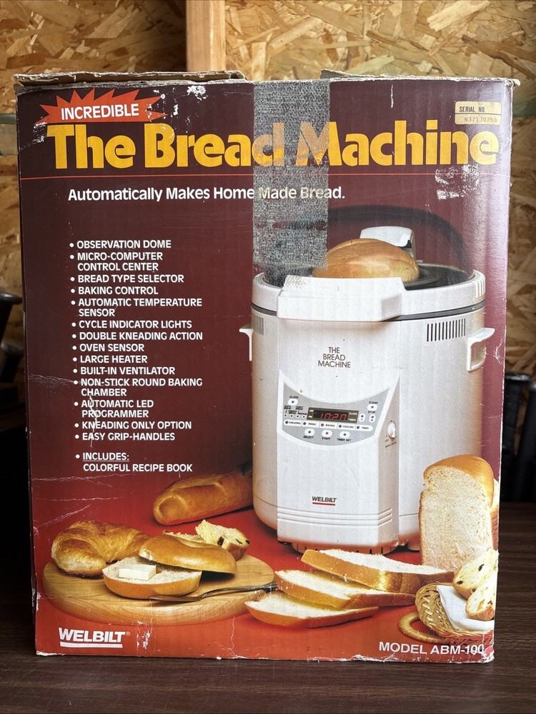 WELBILT The Bread Machine Maker ABM-100-3 White Dome Top 2 Lb Loaf Automatic