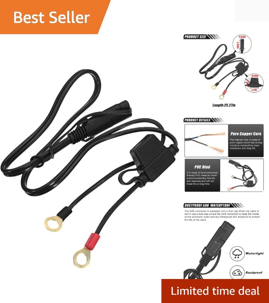 High-Quality 2FT SAE Battery Connector with Protective Cap and Quick Disconnect